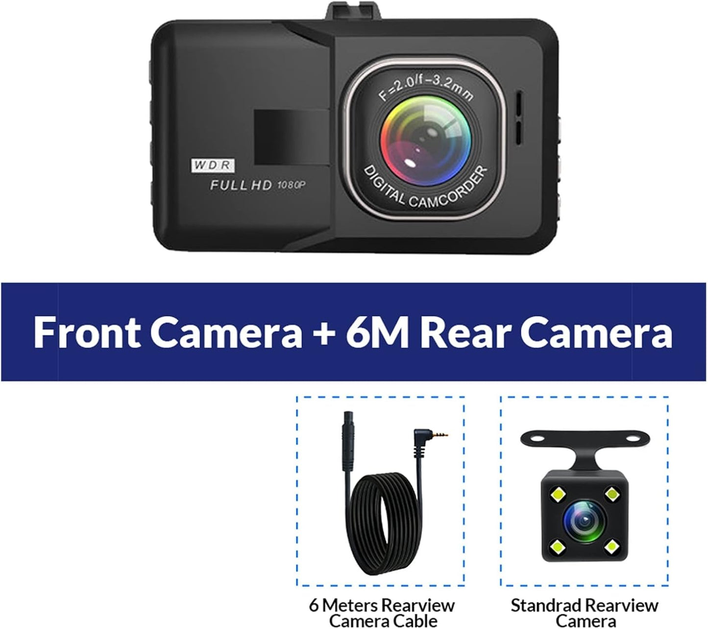 Mini Dash Cam de 3" FHD 1080P Cámara trasera DVR (USADO)