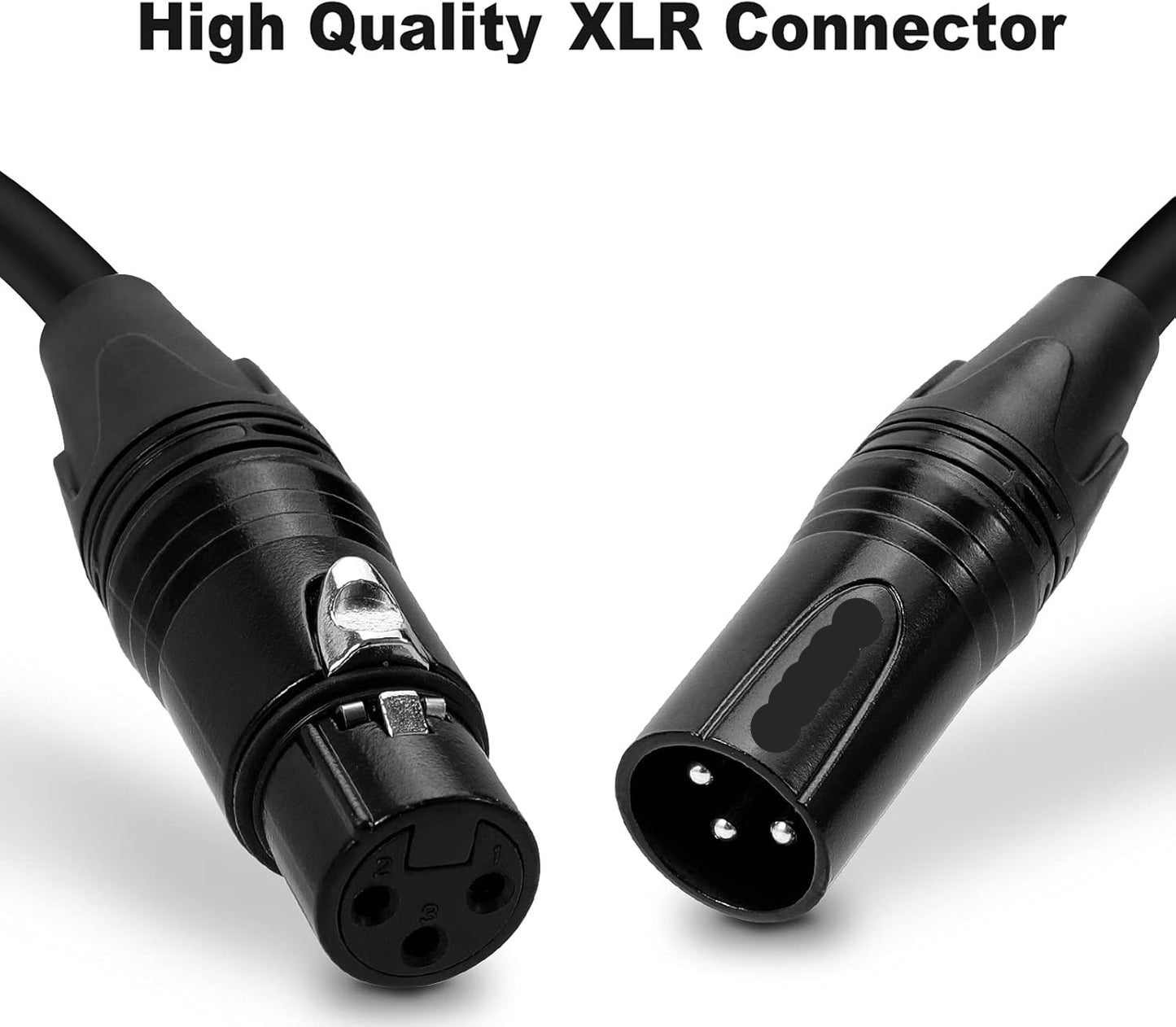 Cables XLR, de 25ft., paquete de 2, macho a hembra, premium.