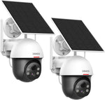 Cámara Seguridad Solar DEKCO Inalámbrica Exterior PTZ WiFi 2 Pieza.