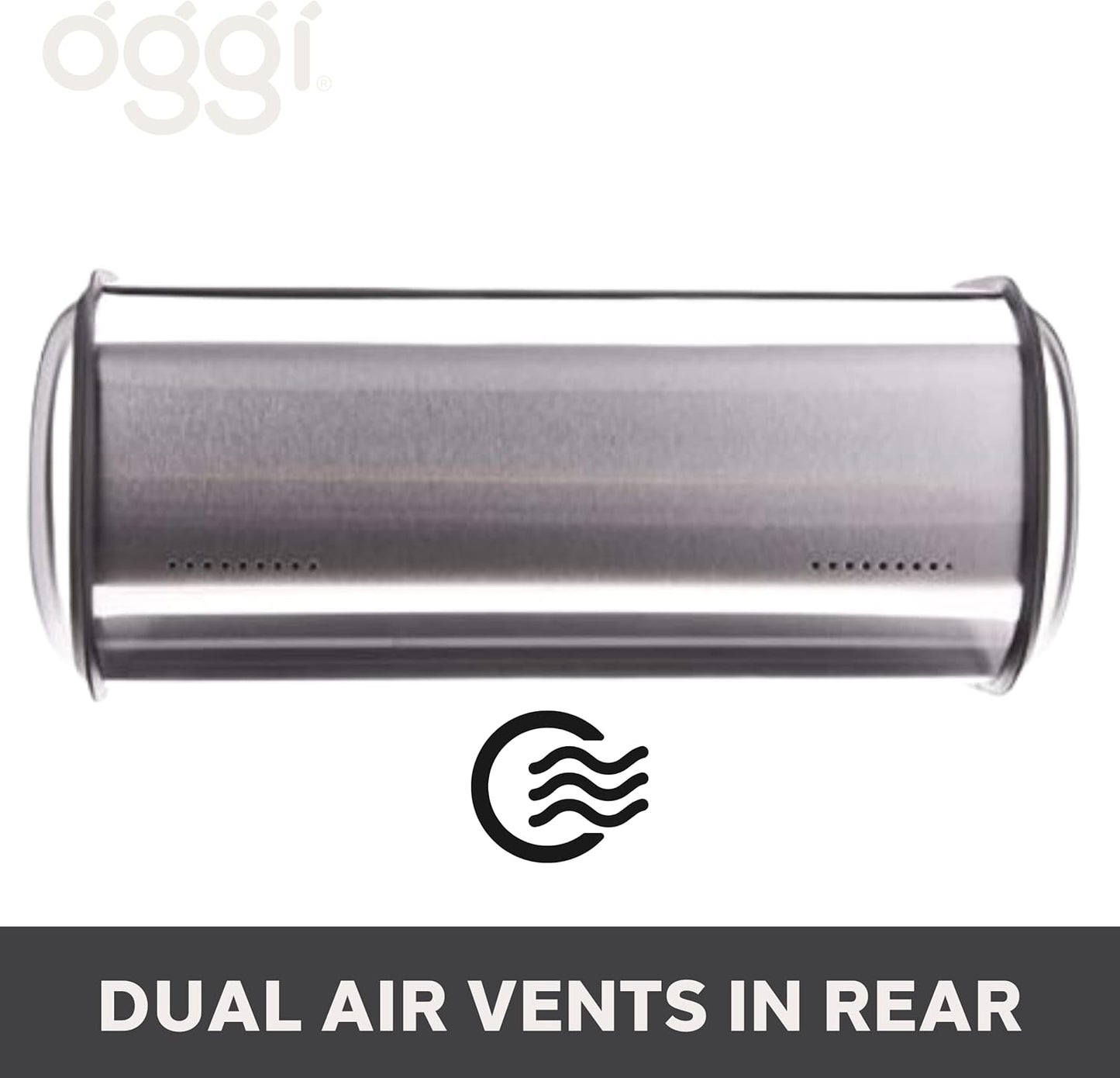 Oggi Roll Caja de acero inoxidable, plateado, para pan. (DETALLE).