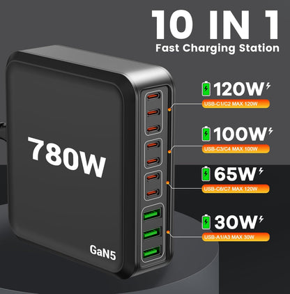 Bloque de cargador USB C de 780W carga rápida