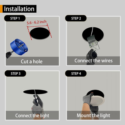 Downlights LED de 6 pulgadas, 16 W, color RGB, blanco cálido (DETALLE)