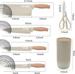 Set Cuchillos Cocina Top Lucky 6 Piezas Con Base