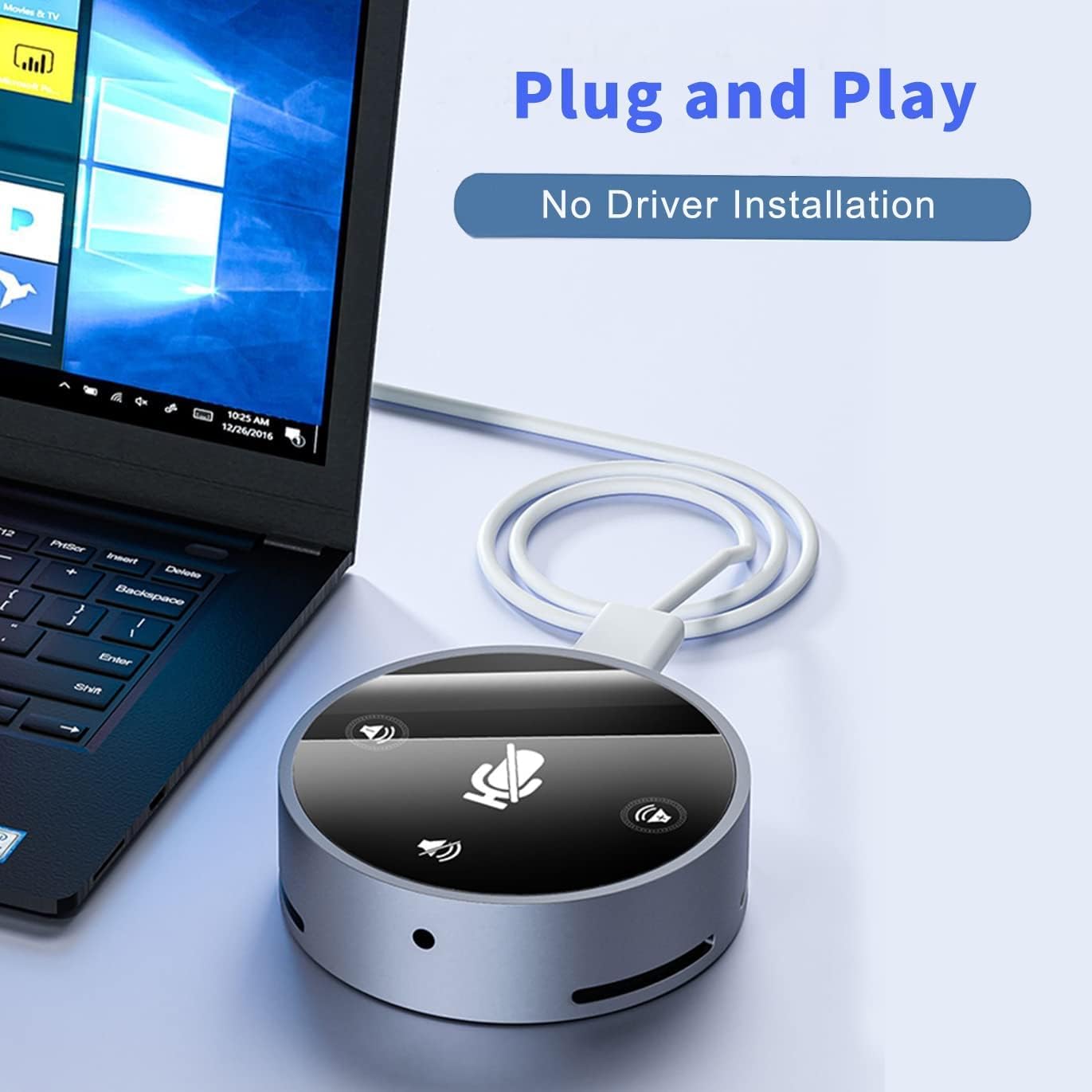 Altavoz de conferencia y micrófono para computadora, 360°.