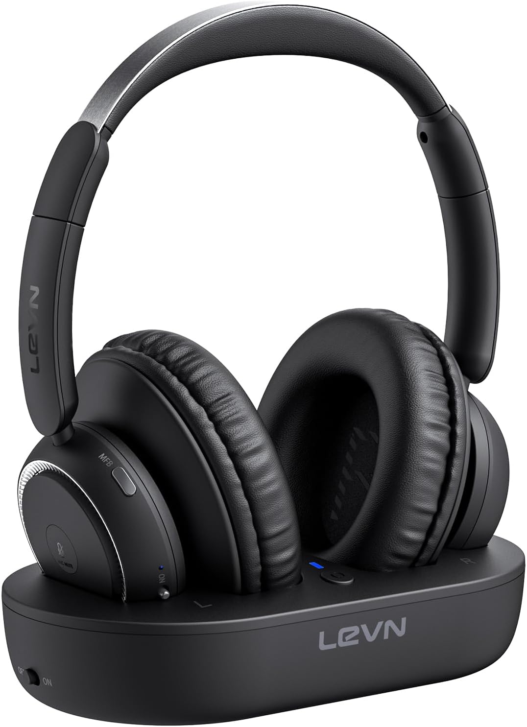 LEVN Auriculares de TV con base de carga LE-HS018