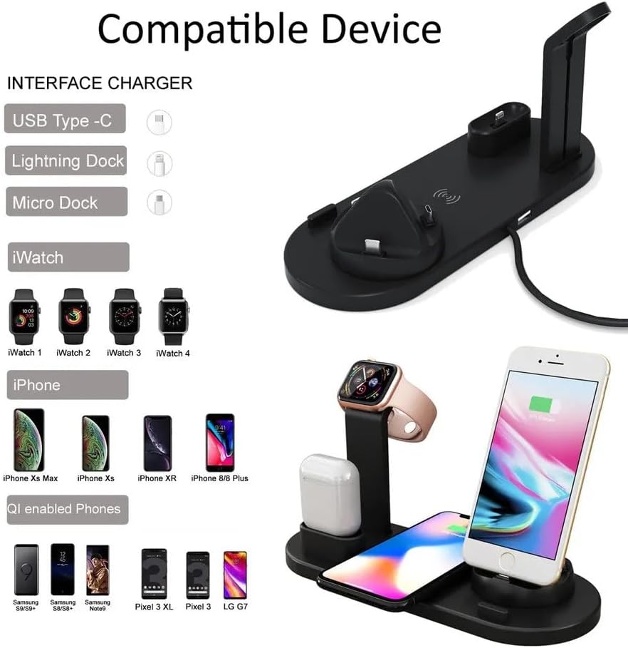Estación de carga inalámbrica para múltiples dispositivos, Rosegold.