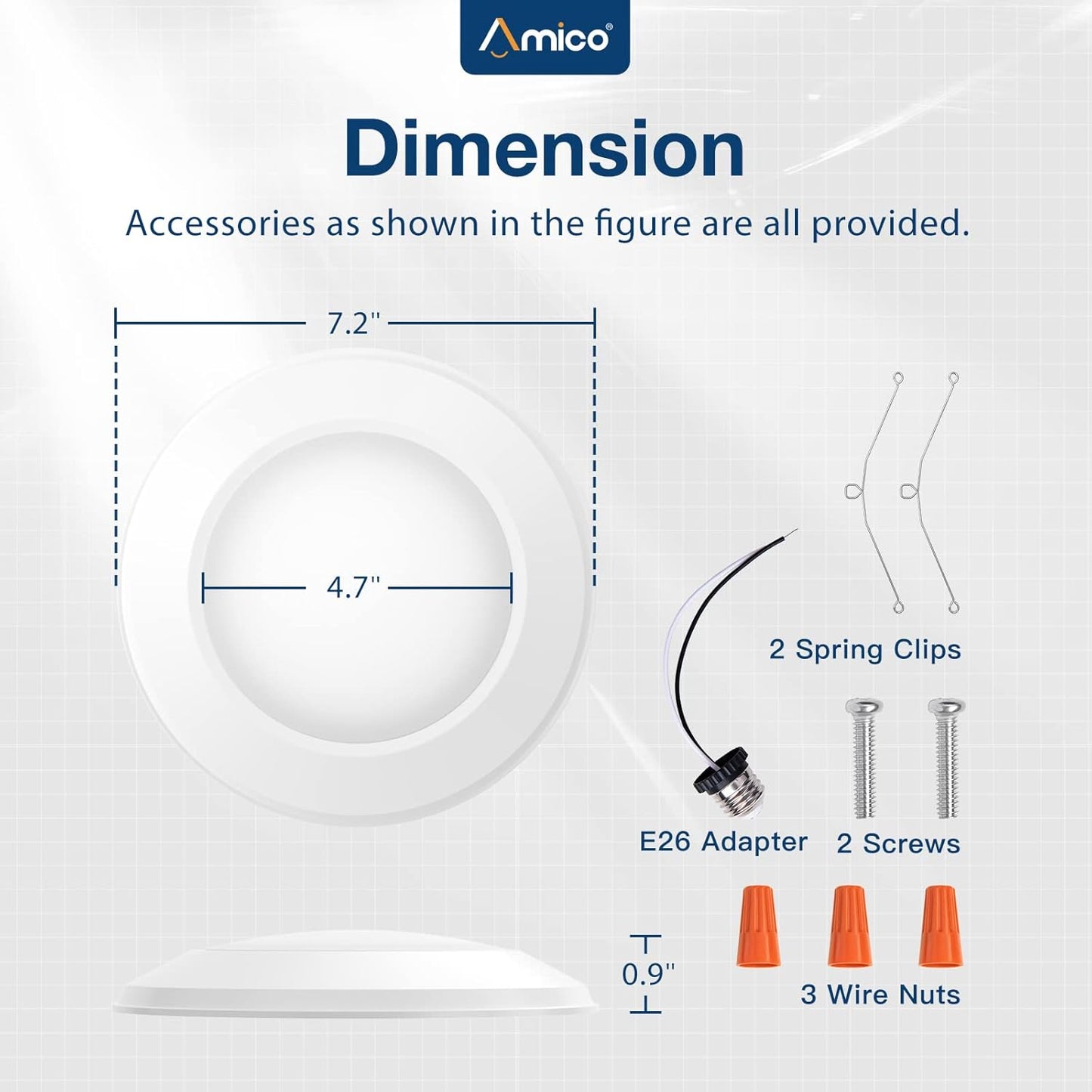 Amico Paquete de 12 luces LED de disco de 5/6 pulgadas