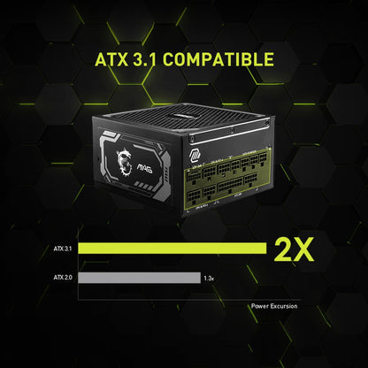 Fuente Poder MSI MAG A1000GL PCIE5 1000W 80 Plus Gold