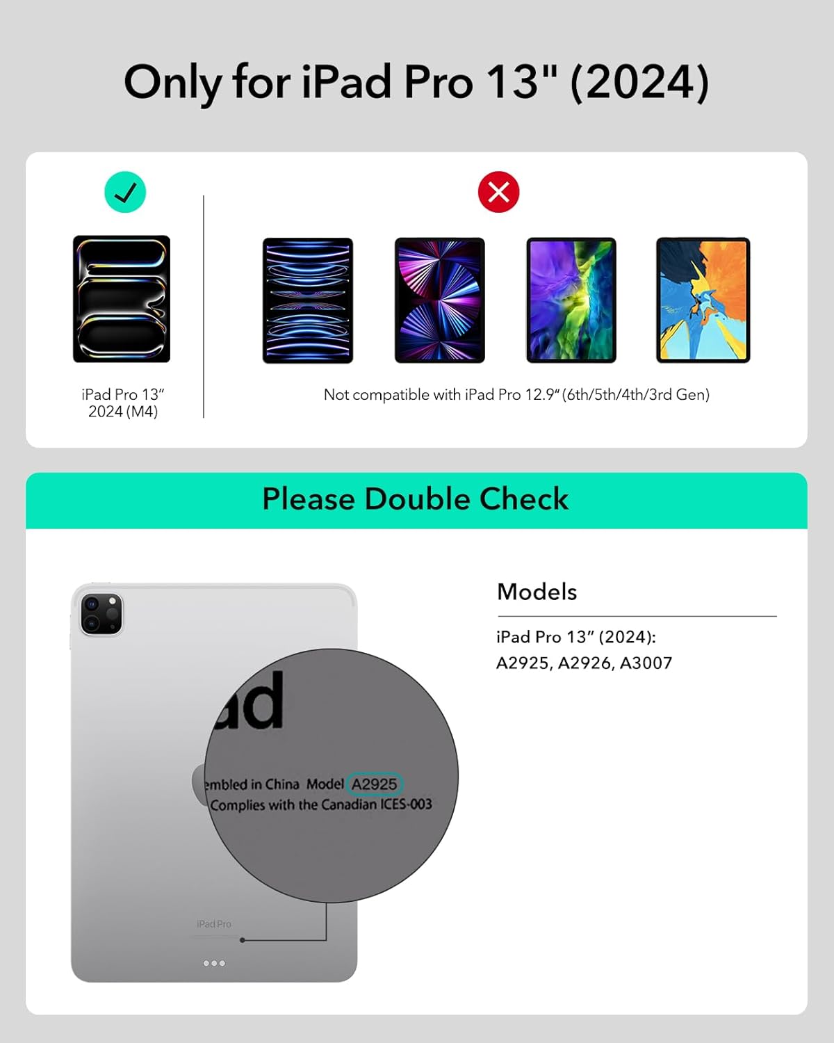 ESR - Funda para iPad Pro 13" soporte magnético OPENBOX