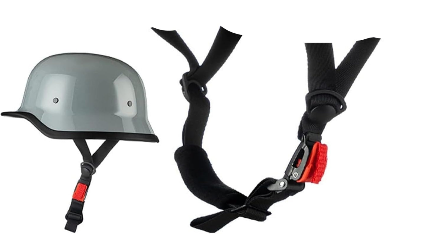 Medio casco de motocicleta, diseño retro-alemán, Certificación DOT.