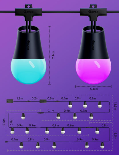 Luces De Cadena Inteligentes Govee 144 Pies Led.