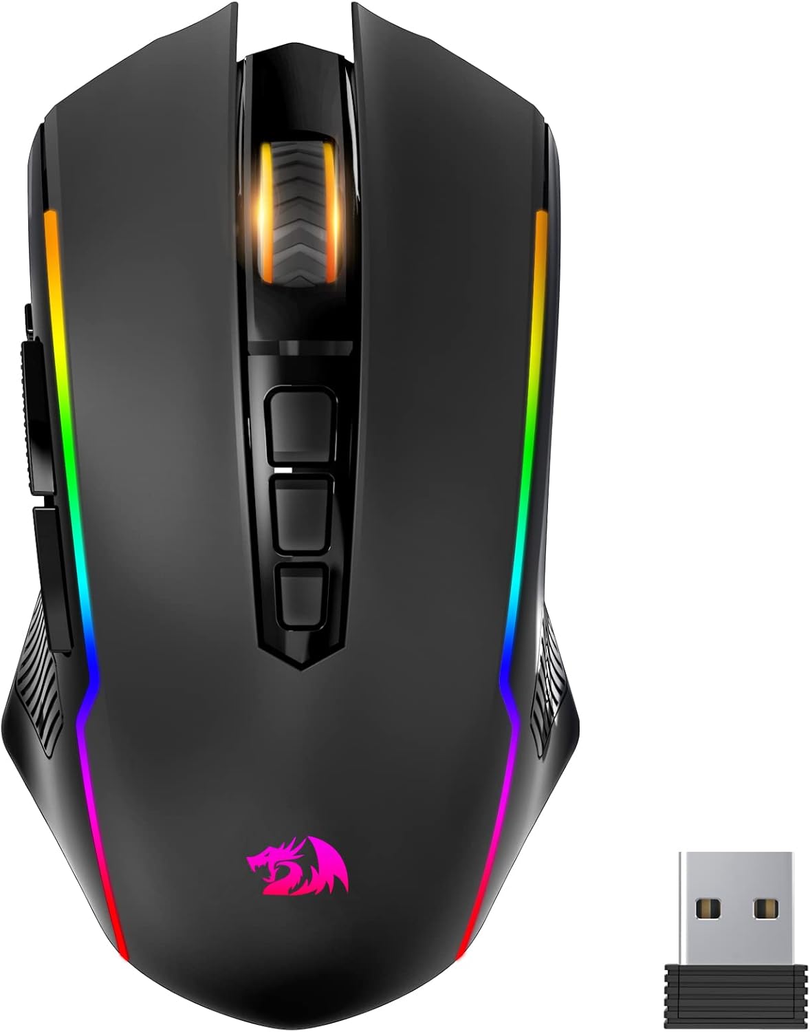 Mouse inalámbrico para juegos, con 8000 DPI, Redragon, RGB.