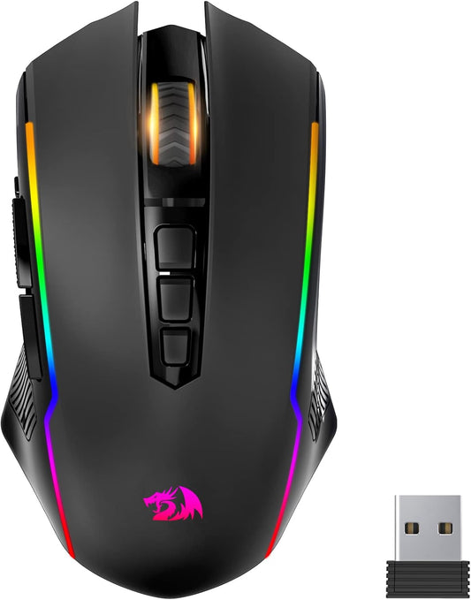 Mouse inalámbrico para juegos, con 8000 DPI, Redragon, RGB.