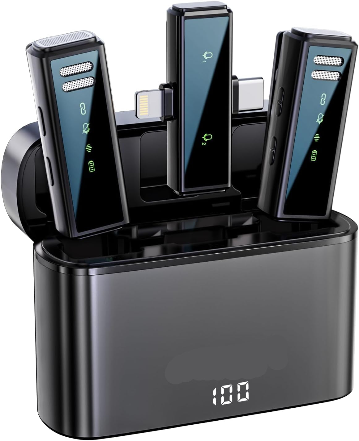 Micrófono Lavalier inalámbrico con cancelación de ruido.