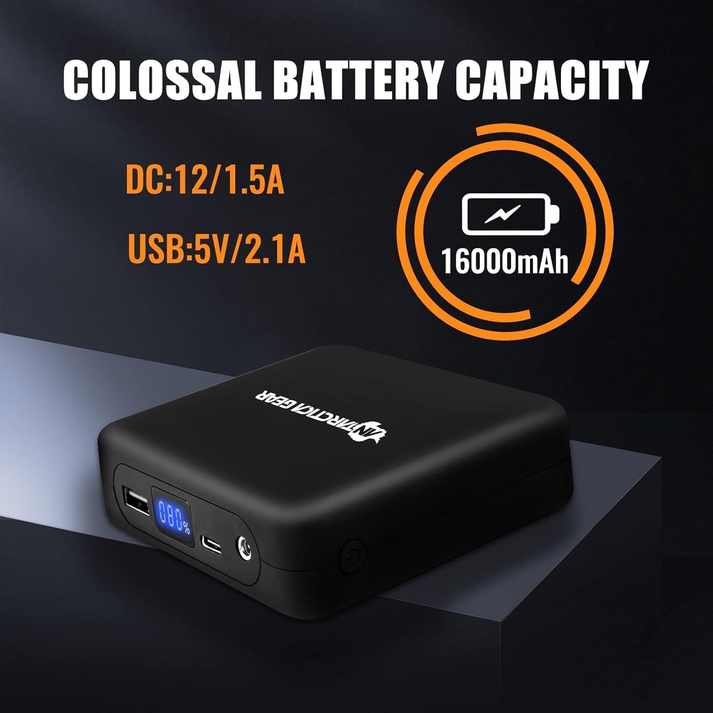 Batería portátil de 12 V 16000 mAh para chaquetas con calefacción.