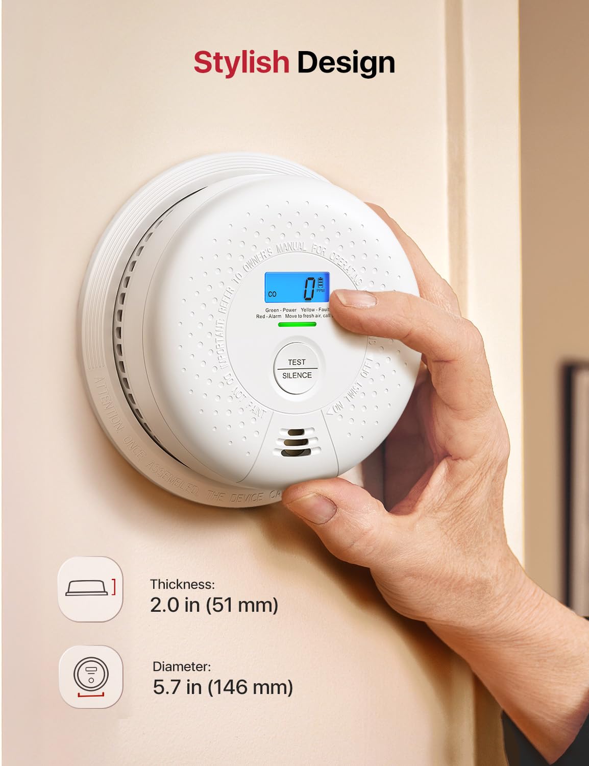 Detector de humo y monóxido de carbono, X-Sense, 3pcs.