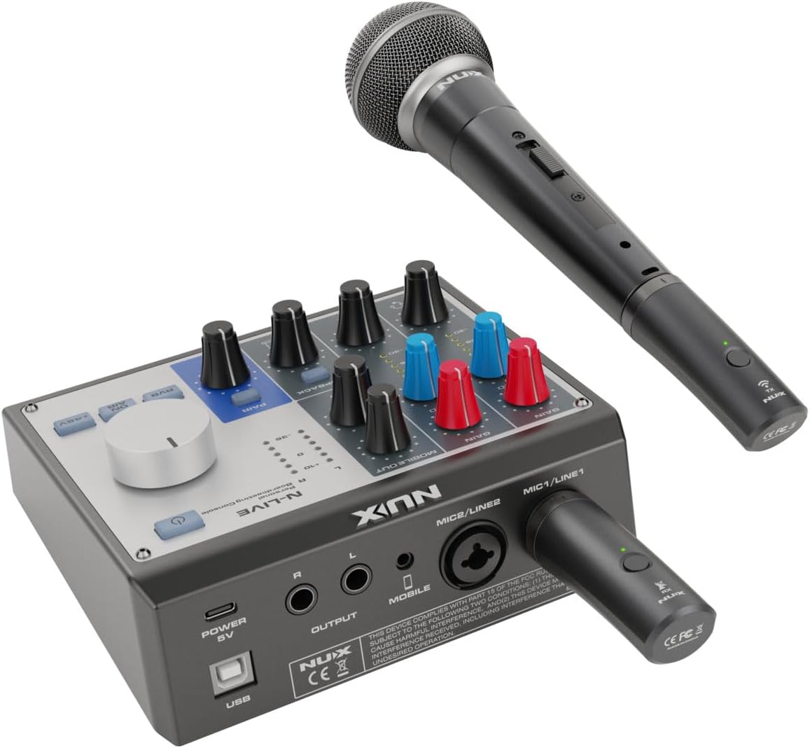 Sistema de micrófono inalámbrico recargable Nux B-3RC 2,4 GHz