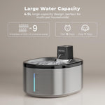 Fuente de agua Smartoo, inalámbrica para gatos de acero inoxidable.
