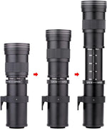 JINTU 420-800mm Camera Lens F/8.3 Super Telephoto Zoom.