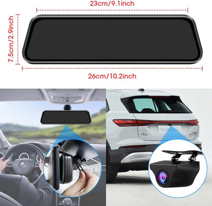 Espejo retrovisor con cámara, frontal y trasera, 10", (USADO).