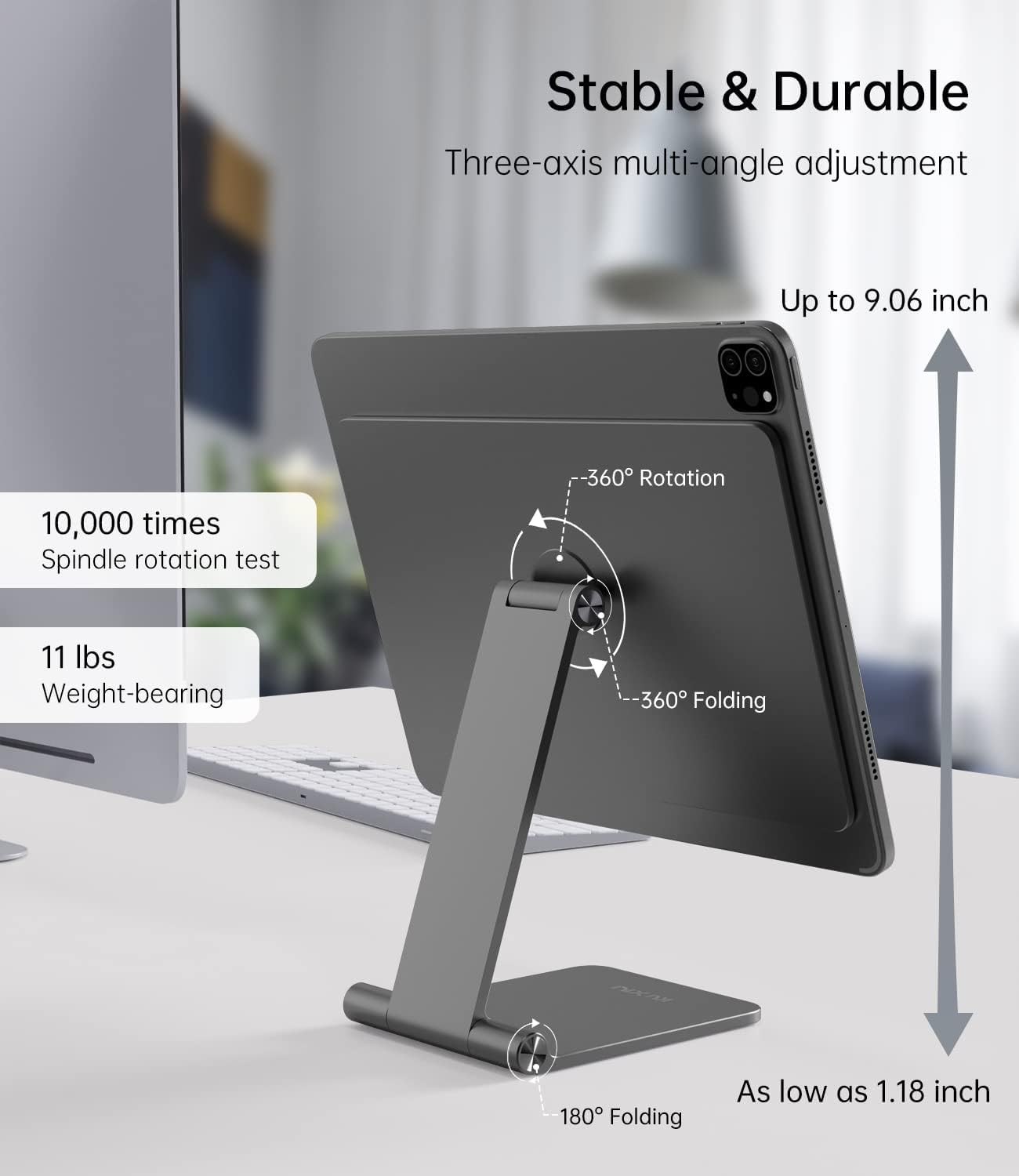 KU XIU - Soporte magnético plegable solo para iPad Pro 13 M4 (2024).