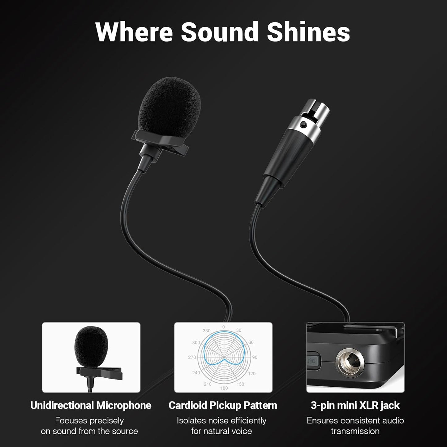 Phenyx Pro Sistema de micrófonos inalámbricos, 4 canales.