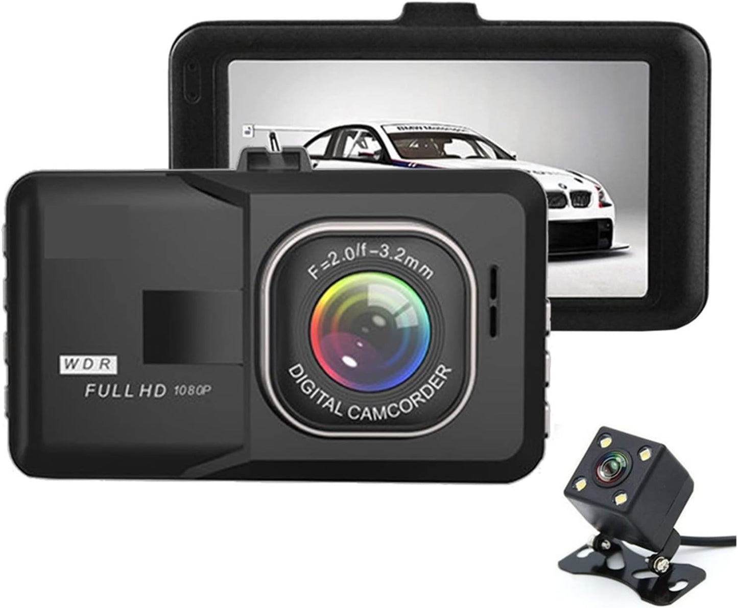 Mini Dash Cam de 3" FHD 1080P Cámara trasera DVR (USADO)