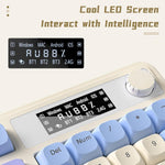 Teclado para juegos AULA S99 Pro, visualización y perilla multimedia.