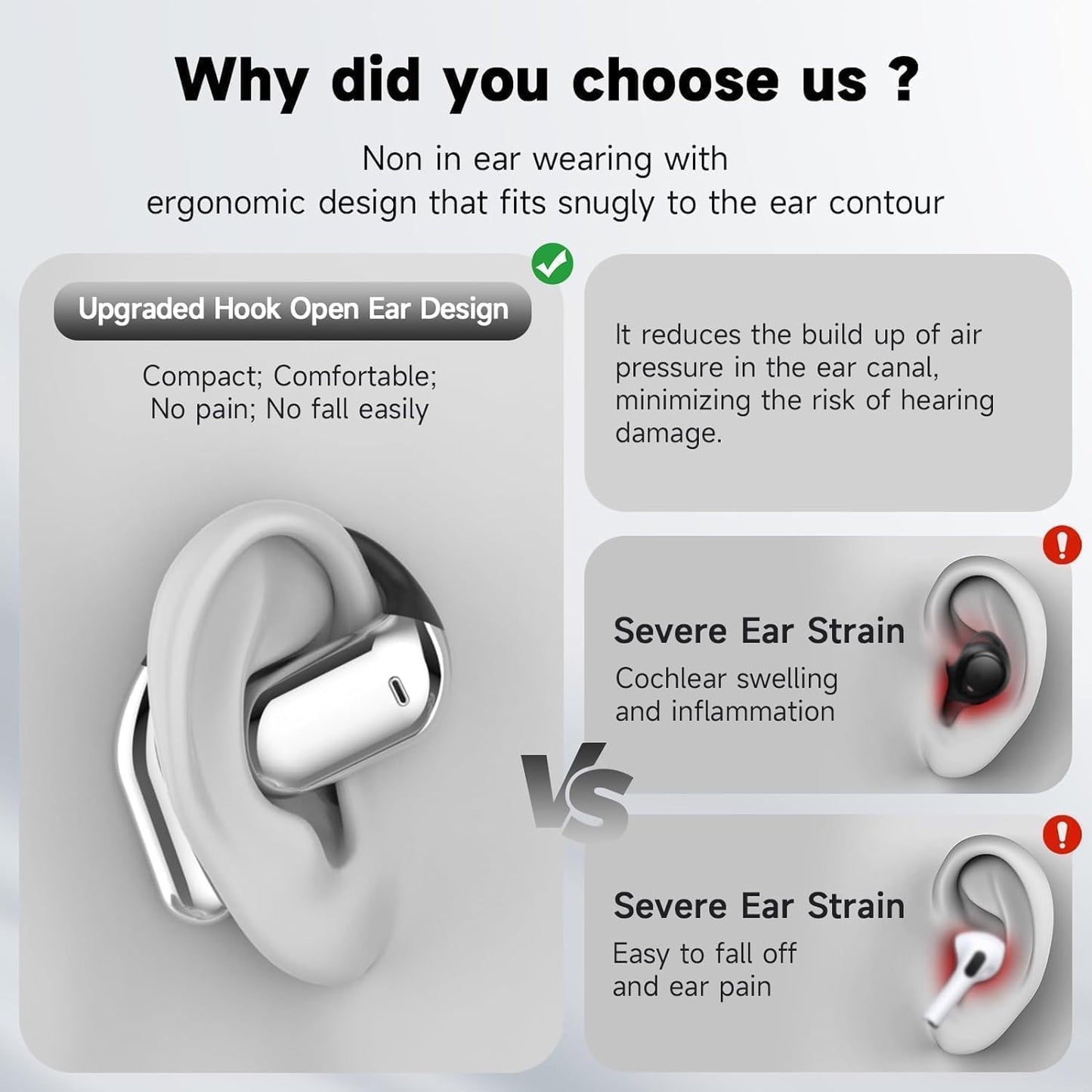 Auriculares con conducción ósea abierta Bluetooth 5.4.