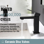 Grifo para lavabo de baño Vsunhoo negro mate con desagüe