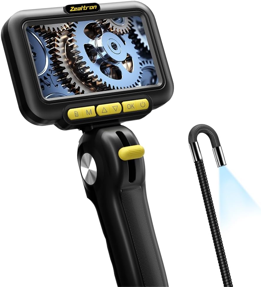 Boroscopio articulado bidireccional con luz, pantalla IPS, 5