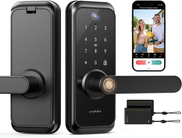Chapa de Bloqueo inteligente, con video, Wi-Fi, Huella, App y llave.
