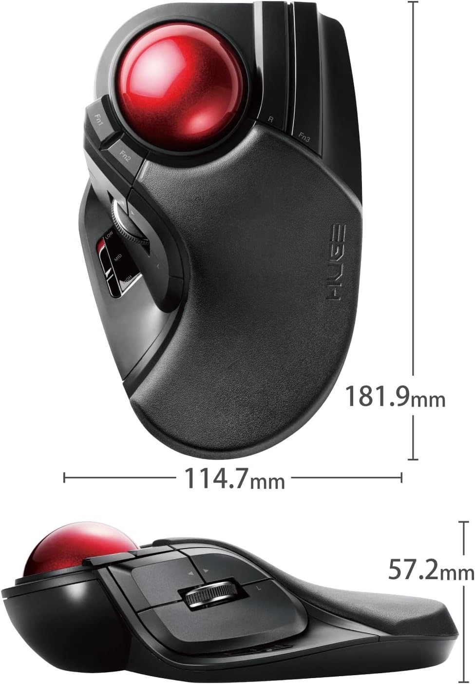 Elecom trackball Mouse Wireless Ootama 8 Button Tilt Function Black M-HT1DRXBK