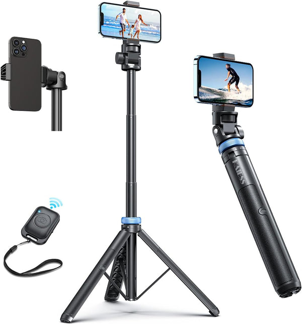 Trípode  KAIESS Selfie de 62 Pulgadas Con Control Remoto.