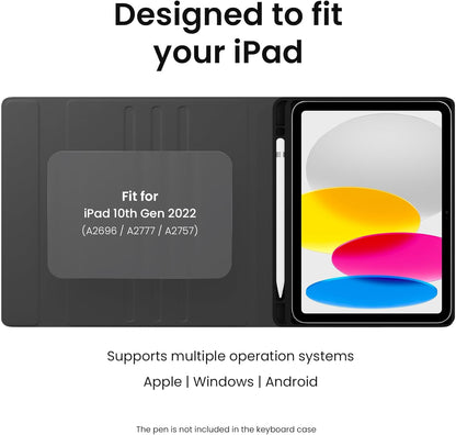 EVEO - Funda para iPad de 10ª generación con teclado.