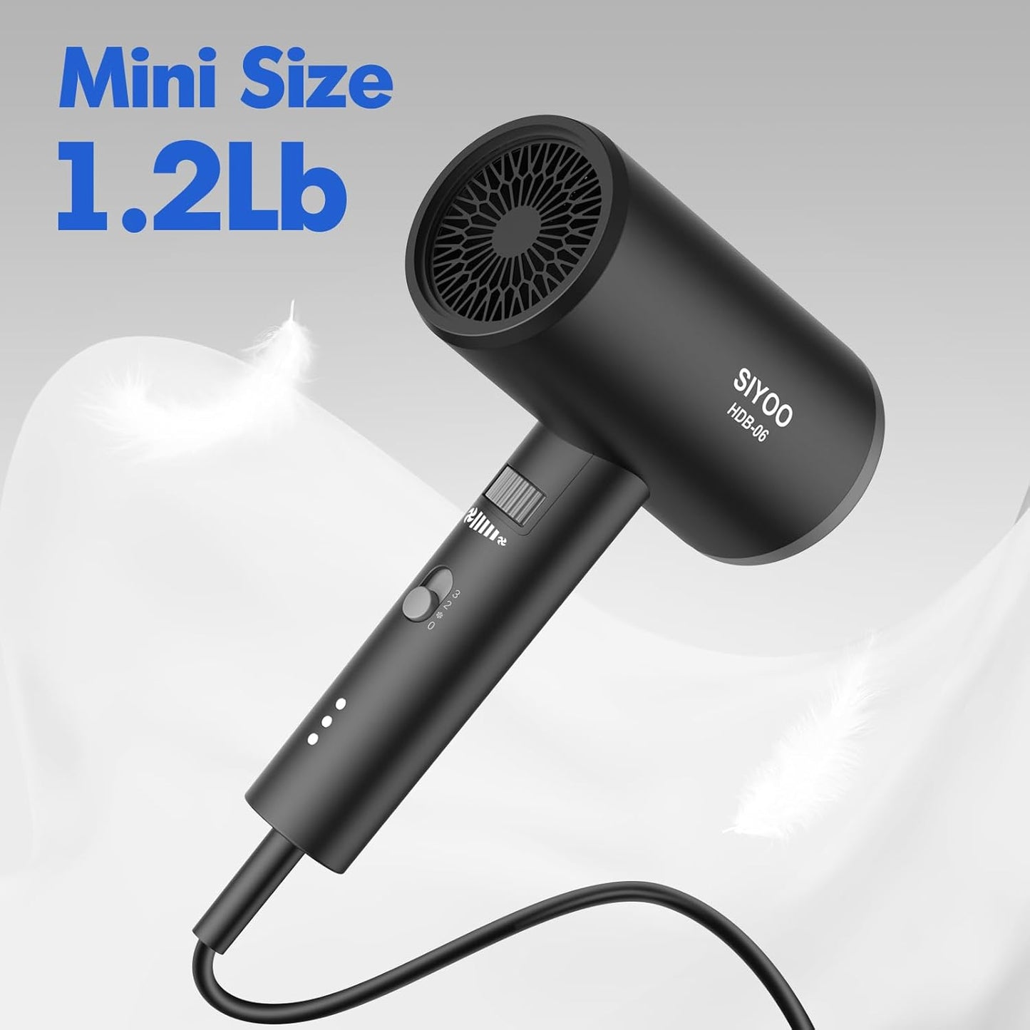 SIYOO, Secador de pelo profesional iónico con difusor y boquilla.