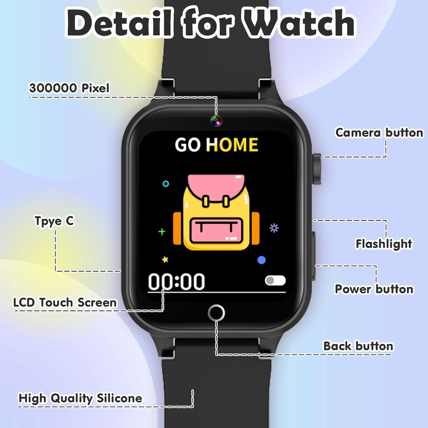 Reloj de Juguete para niños con Camara HD