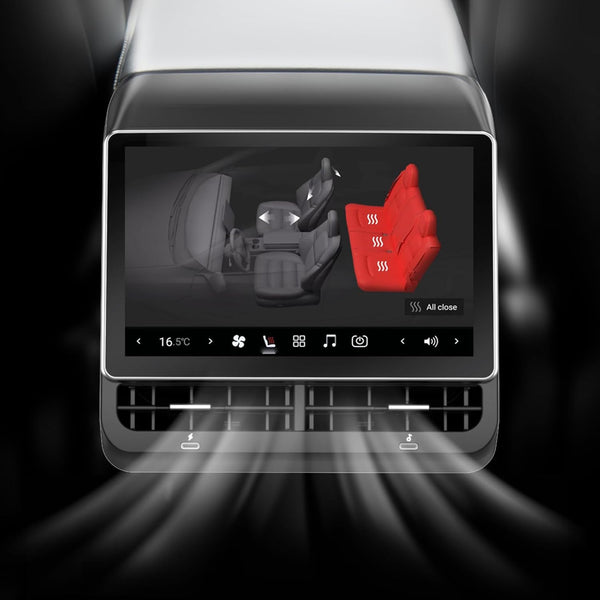 Pantalla para asientos traseros, Tesla Model 3, 19-23 y Model Y, 20-24.