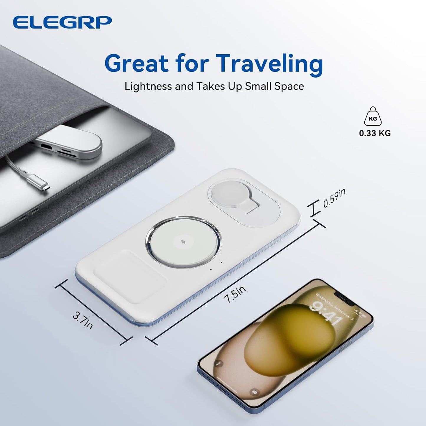 Estación de carga inalámbrica de Apple ELEGRP 3 en 1