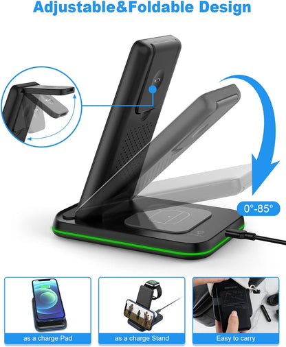 Cargador inalámbrico plegable para múltiples dispositivos, ZUBARR.