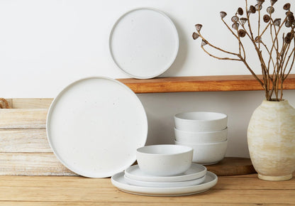 Vajilla Famiware 12 Piezas Gres Blanco Elegante