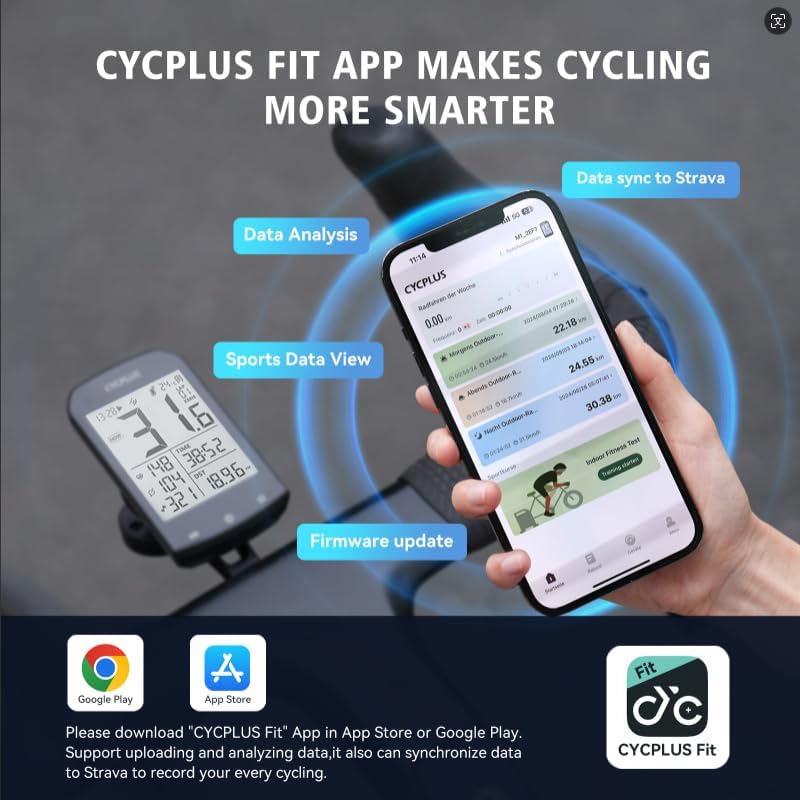 CYCPLUS Computadora de bicicleta, GPS, inalámbrico, ANT multifuncion.