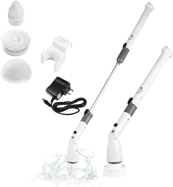 Cepillo eléctrico Giratorio, para limpieza, 6 Cabezales, extendible.