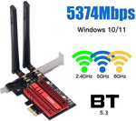 WiFi 6E AX210 PCI-E Tarjeta de red WiFi BT5.3 160MHz Tri-Band USADO