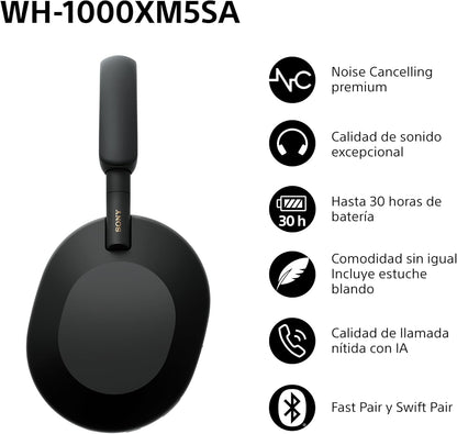Auriculares Sony WH-1000XM5SA, Sensor táctil, Alexa (USADOS).