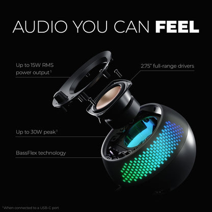 Bocinas Creative Pebble X USB-C Bluetooth 2.0