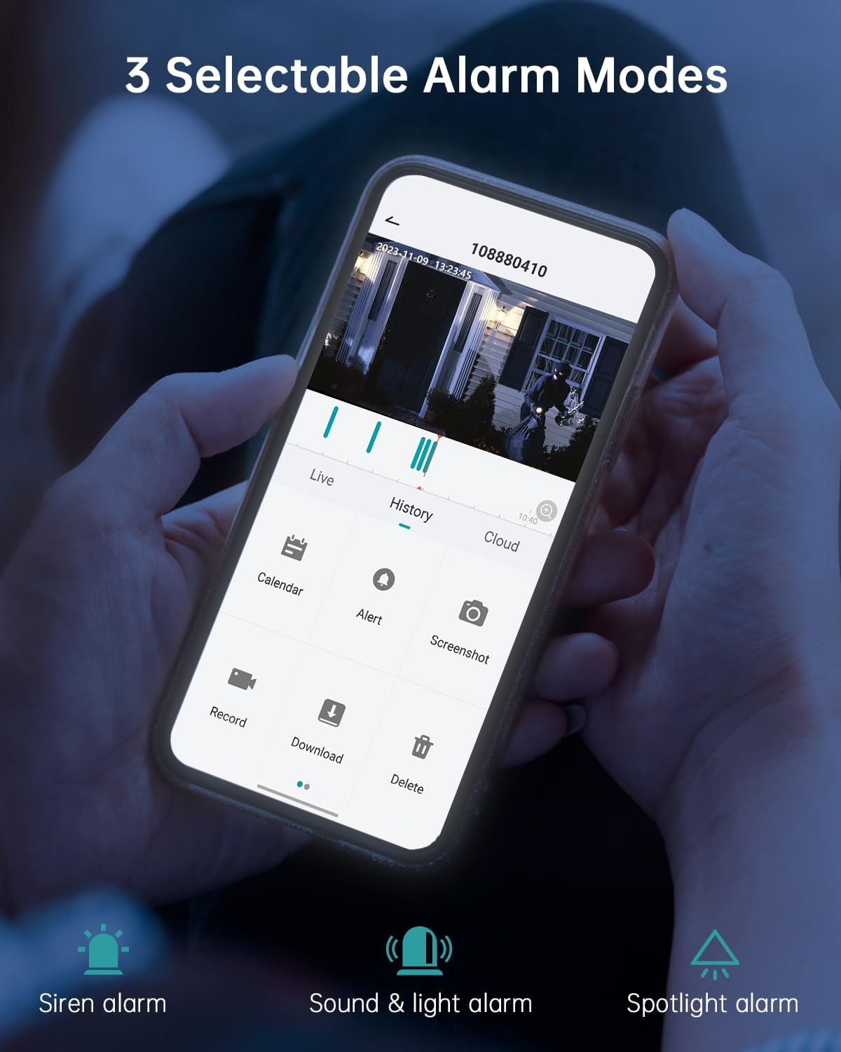 Camara de Vigilancia WiFi, Exterior, 3MP, PTZ 360°.