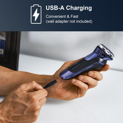 Afeitadora eléctrica para hombres, recargable, con recortadora.