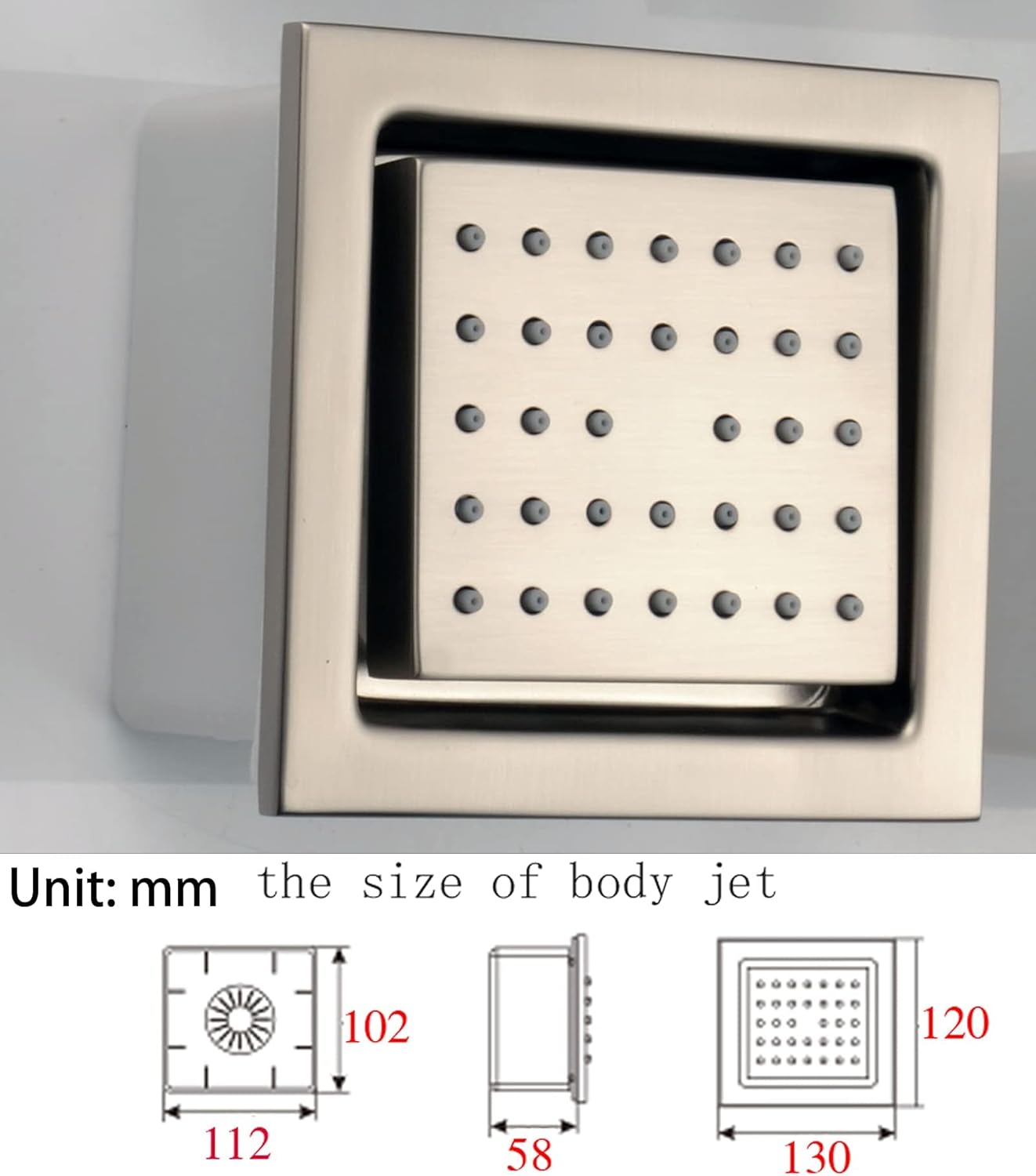 Cabezal de ducha chorros de rociado para instalación oculta DULABRAHE