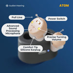 Amplificador auditivo recargable para ayudar a la audición. Audien ATOM